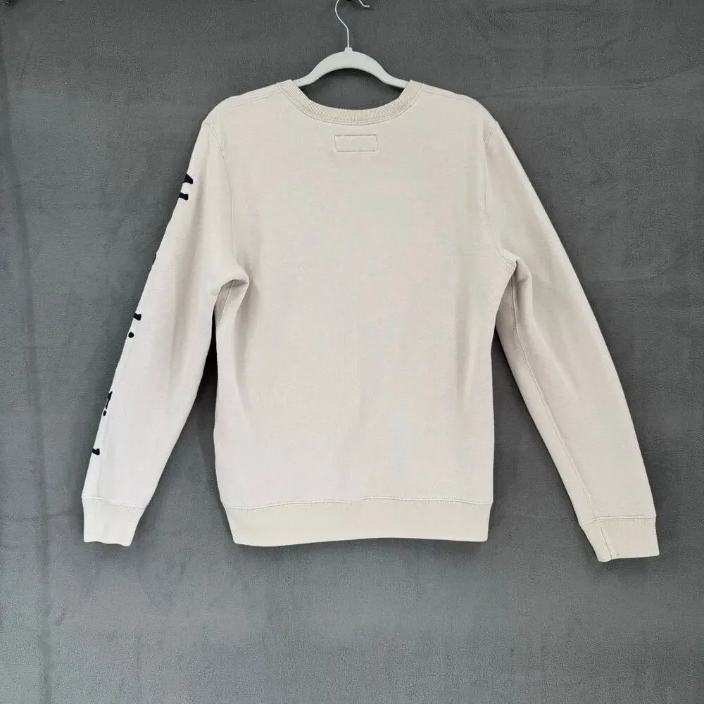 Abercrombie‎ & Fitch Soft A&F Fleece Sweatershirt Mens SM Cream Crew Neck Casual